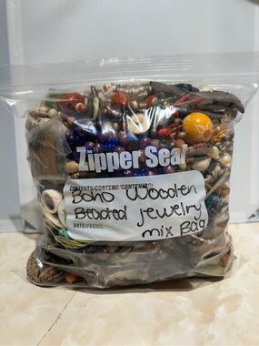 Boho Wooden Jewelry Mix Bag